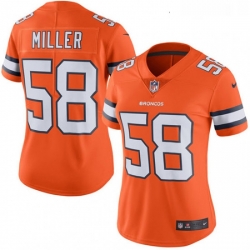 Womens Nike Denver Broncos 58 Von Miller Elite Orange Rush Vapor Untouchable NFL Jersey