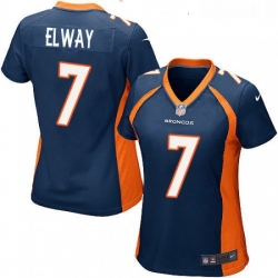 Womens Nike Denver Broncos 7 John Elway Game Navy Blue Alternate NFL Jersey