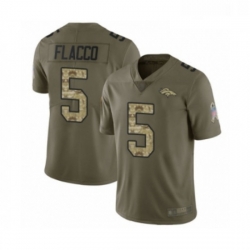 Youth Denver Broncos 5 Joe Flacco Limited Olive Camo 2017 Salute to Service Football Jersey