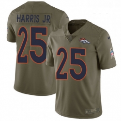 Youth Nike Denver Broncos 25 Chris Harris Jr Limited Olive 2017 Salute to Service NFL Jersey