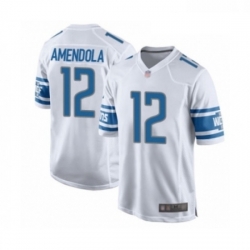 Men Detroit Lions 12 Danny Amendola Game White Football Jersey