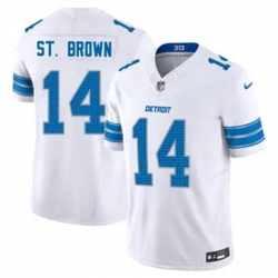 Men Detroit Lions 14 Amon Ra St Brown White 2024 F U S E Vapor Limited Stitched Jersey II