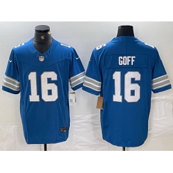 Men Detroit Lions 16 Jared Goff Blue 2024 F U S E  Vapor Limited Stitched Jersey