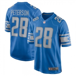 Men Detroit Lions 28 Adrian Peterson Jersey Blue Vapor Limited Jersey