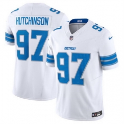 Men Detroit Lions 97 Aidan Hutchinson White 2024 F U S E  Vapor Limited Stitched Jersey