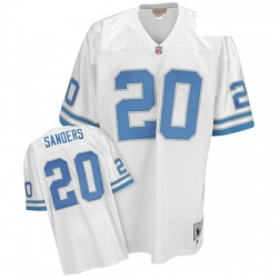 Mitchell And Ness Detroit Lions 20 Barry Sanders White Authentic Throwback NFL Jersey