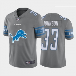 Nike Lions 33 Kerryon Johnson Gray Team Big Logo Vapor Untouchable Limited Jersey