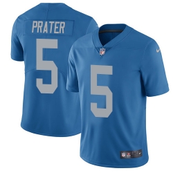 Nike Lions #5 Matt Prater Blue Throwback Mens Stitched NFL Vapor Untouchable Limited Jersey