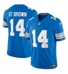 Youth Detroit Lions 14 Amon Ra St  Brown Blue 2024 F U S E  Vapor Limited Stitched Jersey