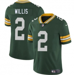 Men Green Bay Packers 2 Malik Willis Green Vapor Limited Stitched Football Jersey