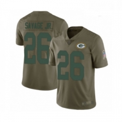 Men Green Bay Packers 26 Darnell Savage Jr Limited Olive 2017 Salute to Service Football Jersey