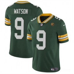 Men Green Bay Packers 9 Christian Watson Green Vapor Limited Throwback Stitched Football Jersey