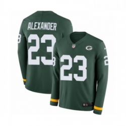 Men Nike Green Bay Packers 23 Jaire Alexander Limited Green Therma Long Sleeve NFL Jersey