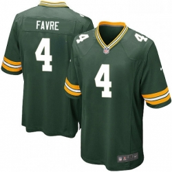 Men Nike Green Bay Packers 4 Brett Favre Game Green Team Color NFL Jersey