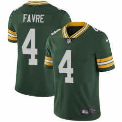 Men Nike Green Bay Packers 4 Brett Favre Green Team Color Vapor Untouchable Limited Player NFL Jersey