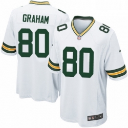 Men Nike Green Bay Packers 80 Jimmy Graham Game White NFL Jersey