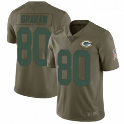 Men Nike Green Bay Packers 80 Jimmy Graham Limited Olive 2017 Salute to Service NFL Jersey