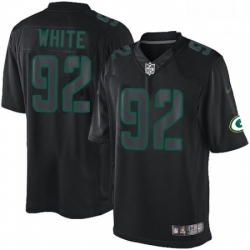 Men Nike Green Bay Packers 92 Reggie White Limited Black Impact NFL Jersey