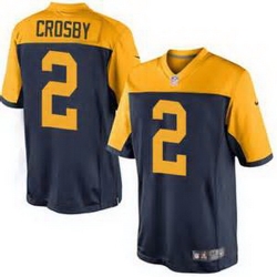 Nike Green Bay Packers #2 Mason Crosby Navy Blue Alternate Mens Stitched NFL New Elite Jersey