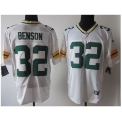 Nike Green Bay Packers 32 Cedric Benson White Elite NFL Jersey