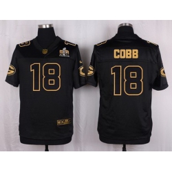 Nike Packers #18 Randall Cobb Black Mens Stitched NFL Elite Pro Line Gold Collection Jersey