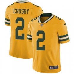 Nike Packers #2 Mason Crosby Yellow Mens Stitched NFL Limited Rush Jersey