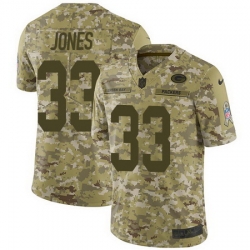 Nike Packers #33 Aaron Jones Camo Mens Stitched NFL Limited 2018 Salute To Service Jersey