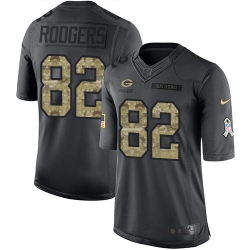 Nike Packers #82 Richard Rodgers Black Mens Stitched NFL Limited 2016 Salute To Service Jersey