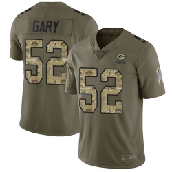 Packers 52 Rashan Gary Olive Camo Men Stitched Football Limited 2017 Salute To Service Jersey