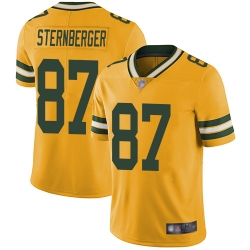 Packers 87 Jace Sternberger Yellow Men Stitched Football Limited Rush Jersey