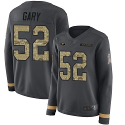 Packers 52 Rashan Gary Anthracite Salute to Service Women Stitched Football Limited Therma Long Sleeve Jersey