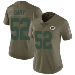 Packers 52 Rashan Gary Olive Women Stitched Football Limited 2017 Salute to Service Jersey