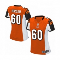 Womens Cincinnati Bengals 60 Michael Jordan Game Orange Alternate Football Jersey