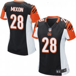 Womens Nike Cincinnati Bengals 28 Joe Mixon Game Black Team Color NFL Jersey