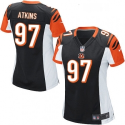 Womens Nike Cincinnati Bengals 97 Geno Atkins Game Black Team Color NFL Jersey