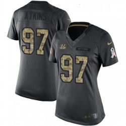 Womens Nike Cincinnati Bengals 97 Geno Atkins Limited Black 2016 Salute to Service NFL Jersey