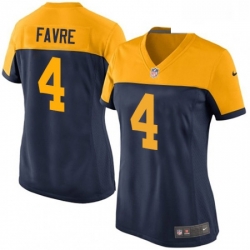 Womens Nike Green Bay Packers 4 Brett Favre Limited Navy Blue Alternate NFL Jersey