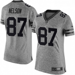 Womens Nike Green Bay Packers 87 Jordy Nelson Limited Gray Gridiron NFL Jersey