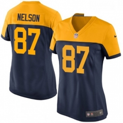 Womens Nike Green Bay Packers 87 Jordy Nelson Limited Navy Blue Alternate NFL Jersey