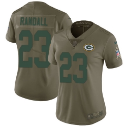 Womens Nike Packers #23 Damarious Randall Olive  Stitched NFL Limited 2017 Salute to Service Jersey