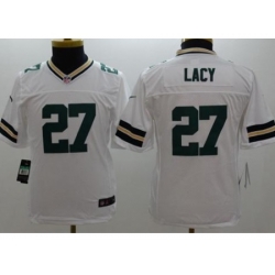 Youth Nike Green Bay Packers #27 Eddie Lacy White Stitched NFL Limited Jersey