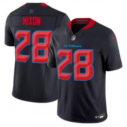 Men Houston Texans 28 Joe Mixon Navy 2024 2nd Alternate F U S E Vapor Stitched Jersey