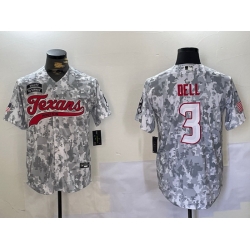 Men Houston Texans 3 Tank Dell Camo With Patch Cool Base Stitched Baseball Jersey