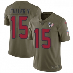 Men Nike Houston Texans 15 Will Fuller V Limited Olive 2017 Salute to Service NFL Jersey