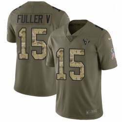 Men Nike Houston Texans 15 Will Fuller V Limited OliveCamo 2017 Salute to Service NFL Jersey