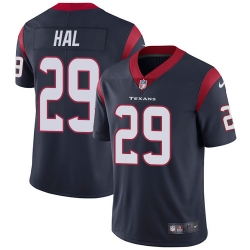 Men Nike Texans #29 Andre Hal Navy Blue Team Color Stitched NFL Vapor Untouchable Limited Jersey