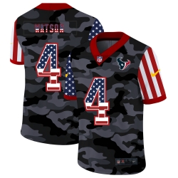 Nike Houston Texans 4 Deshaun Watson Camo 2020 USA Flag Salute To Service Limited Jersey