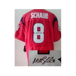 Nike Houston Texans 8 Matt Schaub Red Elite Signed NFL Jersey