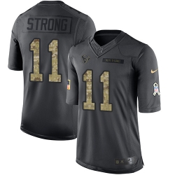 Nike Texans #11 Jaelen Strong Black Mens Stitched NFL Limited 2016 Salute to Service Jersey