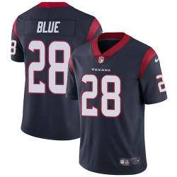 Nike Texans #28 Alfred Blue Navy Blue Team Color Mens Stitched NFL Vapor Untouchable Limited Jersey